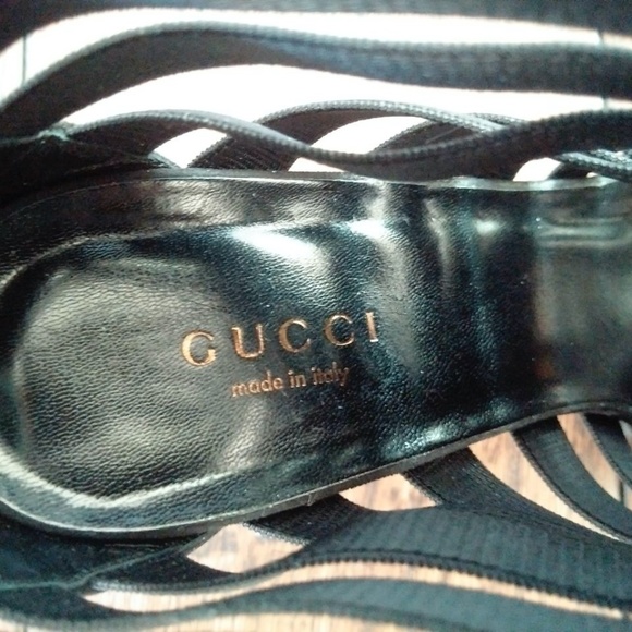 New in Box Gucci Elastic and Suede Isadora Gladiator Booties Sandals Heels 37.5 - Picture 7 of 11